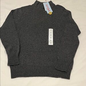 NWT Cat & Jack Gray Quater-Zip Cozy & Soft Sweater Size M(8)